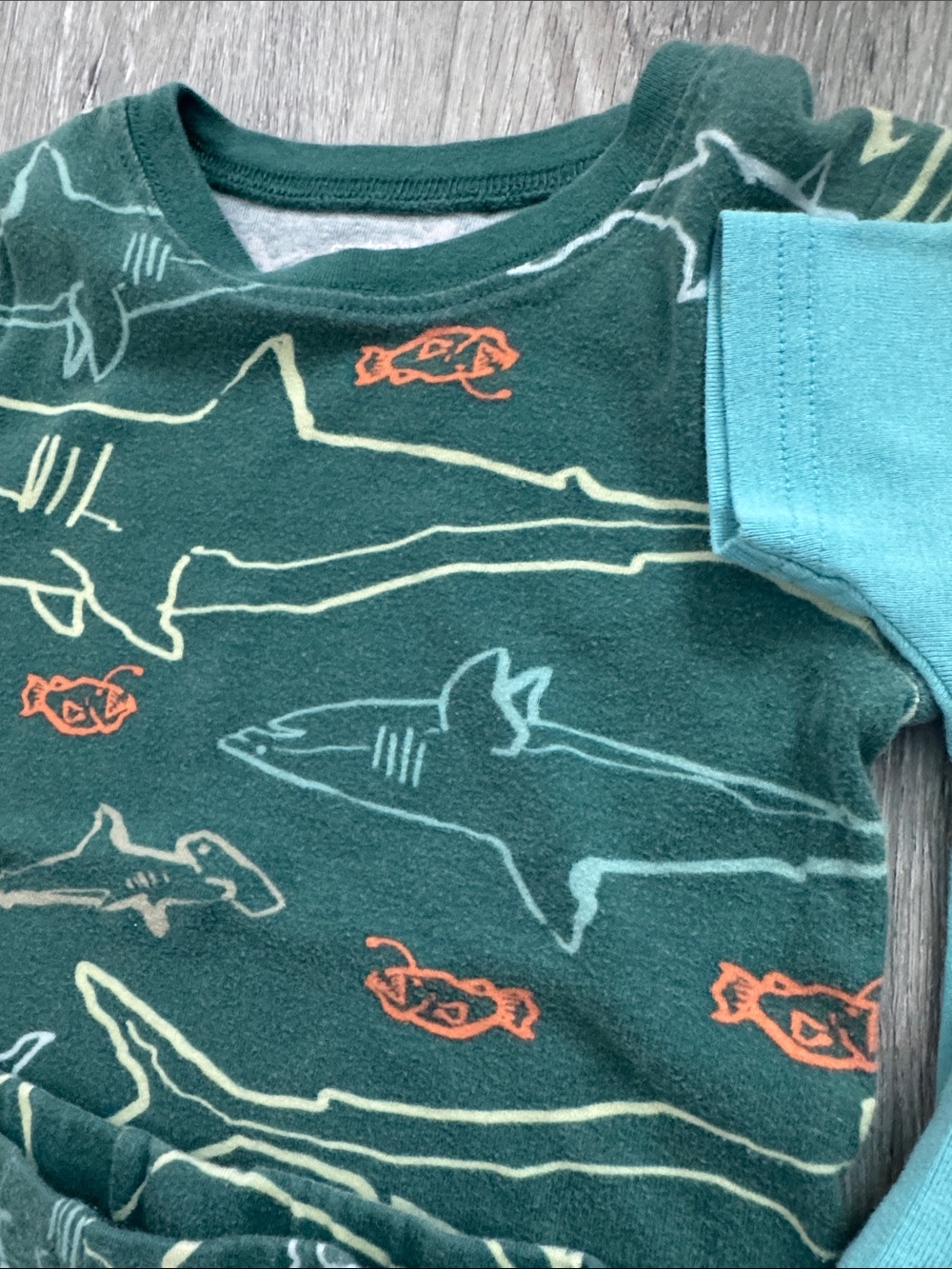 EUC Carter's Set of 2 Pajamas Sharks Short Set & Dinosaurs Pants Set Size 5 - Picture 5 of 14